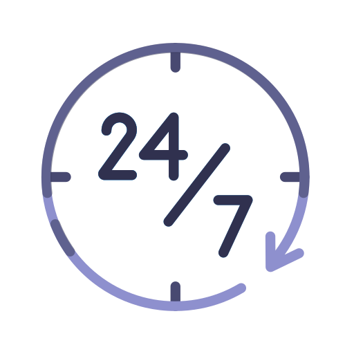24 hours, help, information, service, support icon